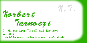 norbert tarnoczi business card